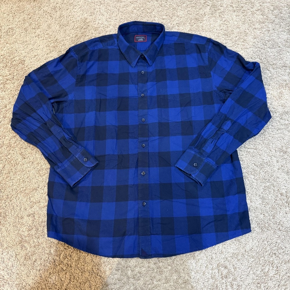 UNTUCKit Shirt Mens Extra Large Blue Black Buffalo Plaid‎ Button Up Long Sleeve